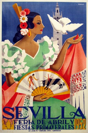 Sevilla vintage travel poster